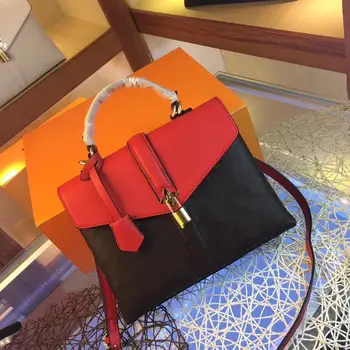 

Pure color PU leather cross-body bag full matching color buckle party shopping bag simple style women's bag