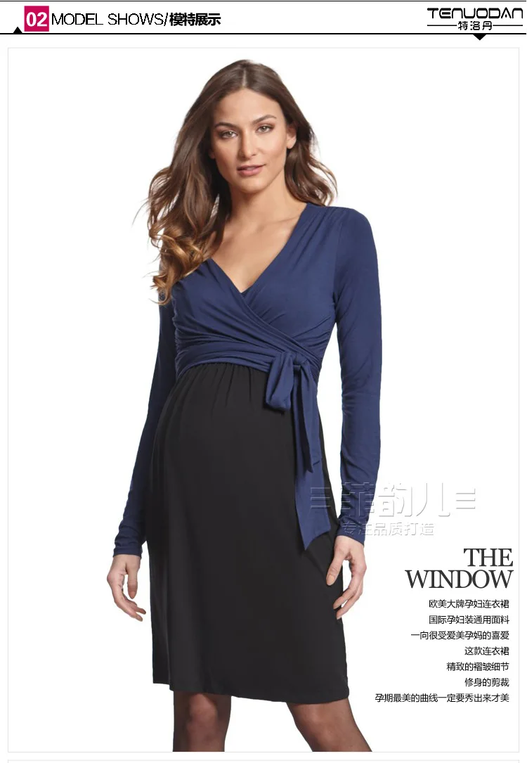 

Ds902 Maternity Clothes Fall And Winter Clothes Europe And America Autumn Fashion Long Sleeve Pregnant Women Dress-Feeding Servi