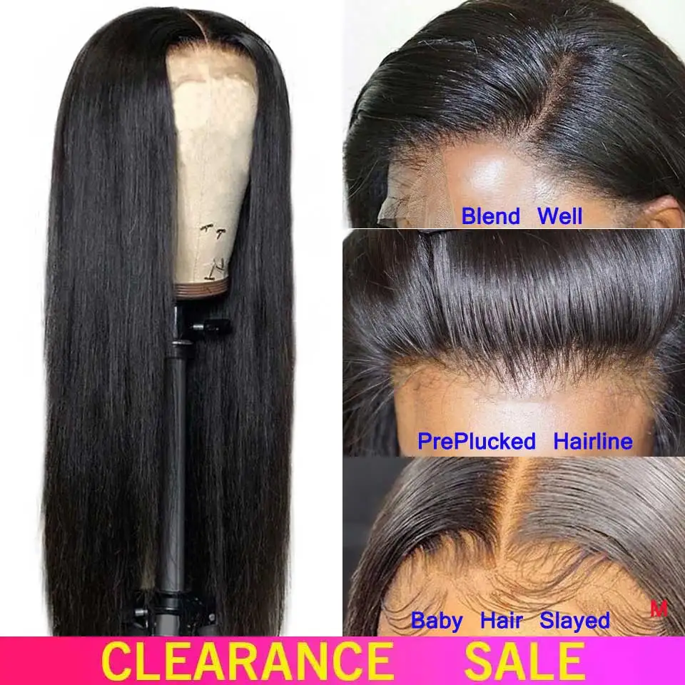 180 200 Density Lace Front Human Hair Wigs 13x4 Remy Invisible Transparent HD Brazilian Straight La