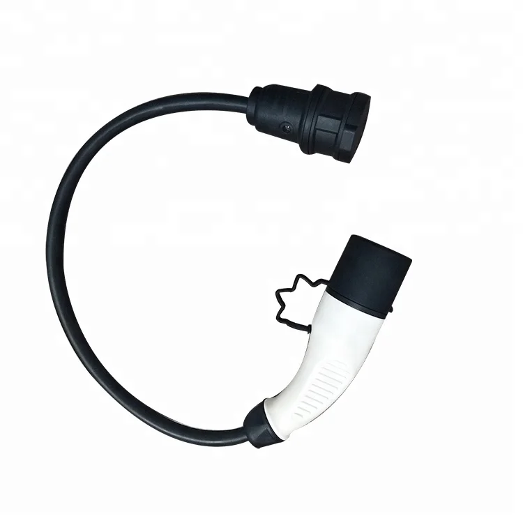 Кабель для зарядки аккумулятора с евровилкой 16А Тип 2 стандарт ЕС EVSECharging разъем штекер в гнездо Schuko 50 см EV зарядное устройство с адаптером