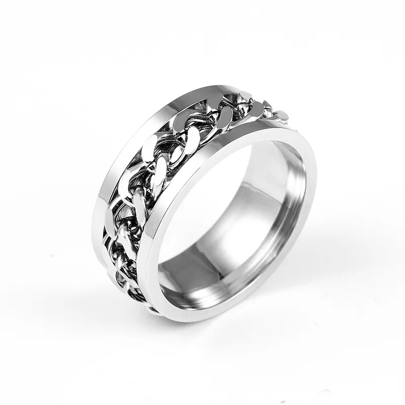 8mm Silver Горячее предложение, мужское кольцо из нержавеющей стали, титановые кольца для женщин, модные ювелирные изделия OC77 - Цвет основного камня: 8mm Silver