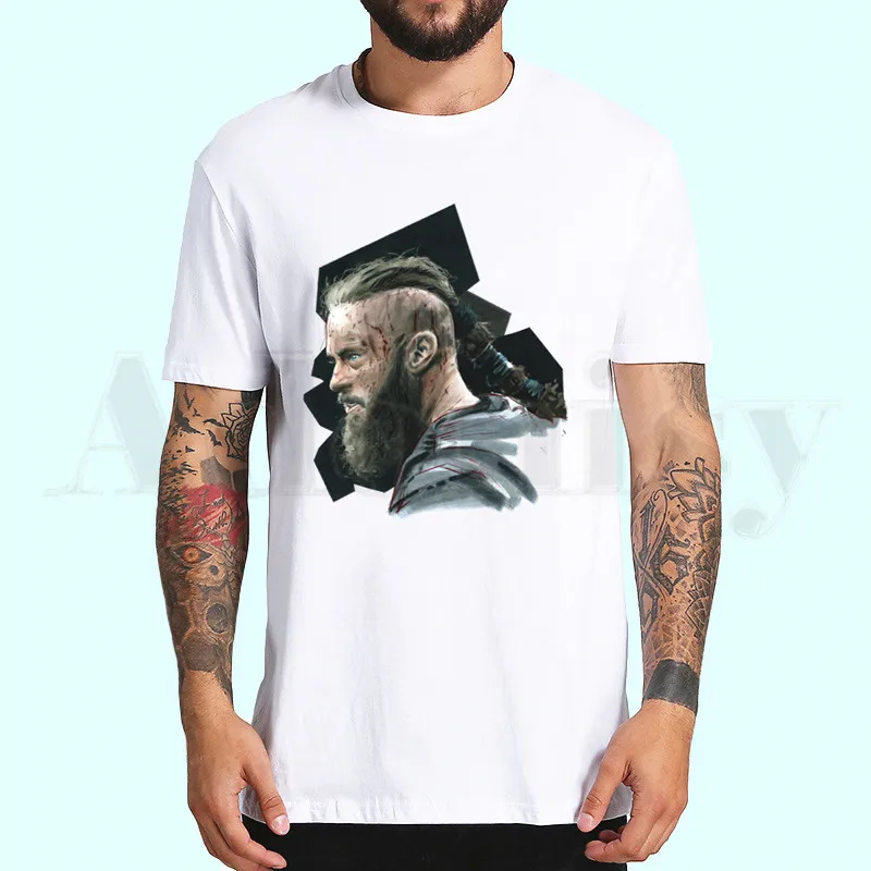 

Ragnar Lothbrok Vikings Ragnar Lodbrok Men's Casual Printing Men's T-shirt Short-sleeved Men's T-shirt Men's Shirt T Shirt
