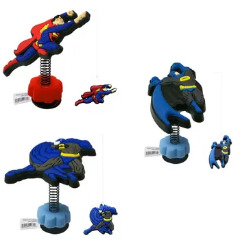 

1pc Superman Batman High Quality Standing Spring Shoe Charms Shoe Accessories Decorations For Kids Croc Silicone Bracelets