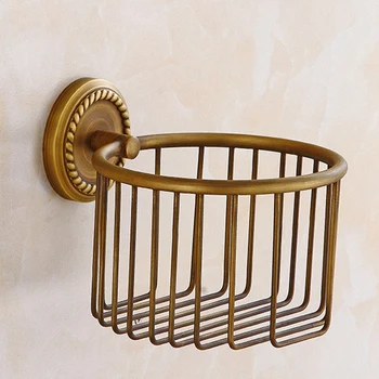 

FUNN-Paper Holder Bathroom Accessories Antique Brass Bathroom Shower Shelf Organizer Wall Mount