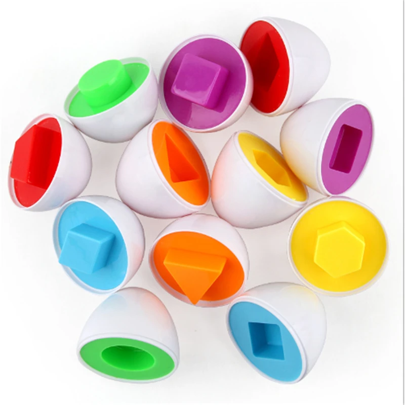 6 шт. Монтессори Обучающие математические игрушки умные яйца 3D игра-головоломка для детей популярные игрушки Пазлы смешанные формы инструменты