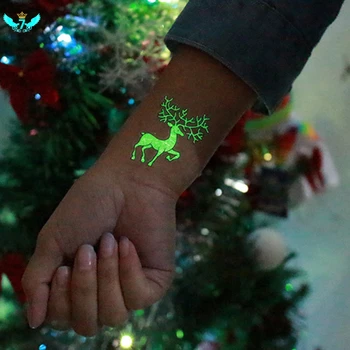 

1Pc Night Light Phosphorescent Sticker Christmas Party Decoration Luminous Temporary Tattoo Multiple Styles Stickers Party HTML