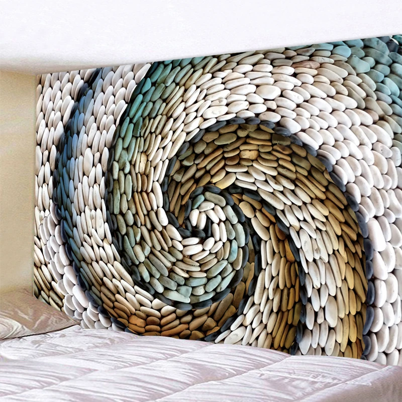 

Rotating Pebbles Printed Tapestry Wall Hanging Large Size Wall Tapestry Cheap Hippie Boho Wall Tapestries Mandala Fabric