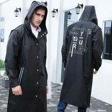 Yuding черный модный длинный мужской дождевик унисекс для