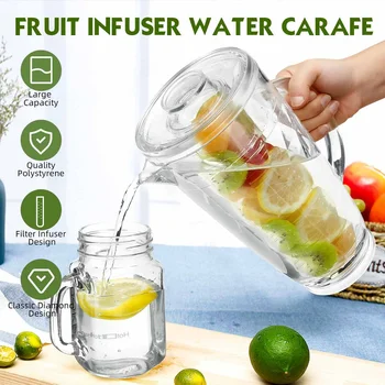 

Pitcher Party Serving Pot Dispenser Ice Holder Kitchen Flower Tea Juice Kettle Drinkware Tools 2.2L Fruit Juice Water Bottle