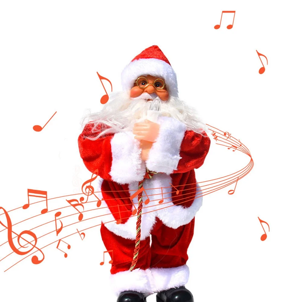 5 видов рождественского Санта-Клауса электрическая танцевальная игрушка Лучшие подарки на год электрическая звучащая игрушка Санта-Клаус кукла украшение дома - Цвет: Holding a candle