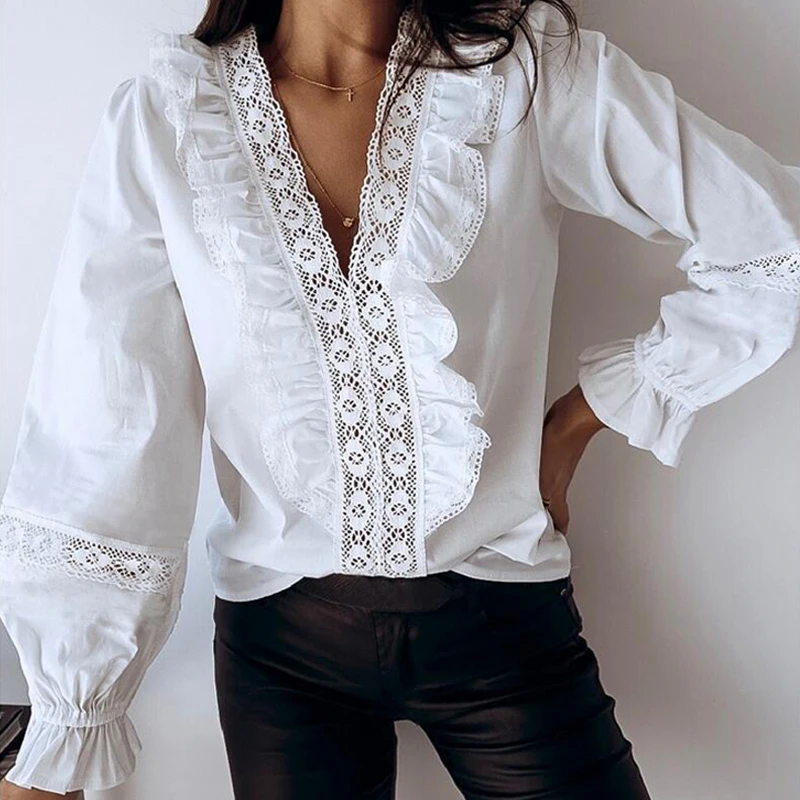 v neck ruffle top