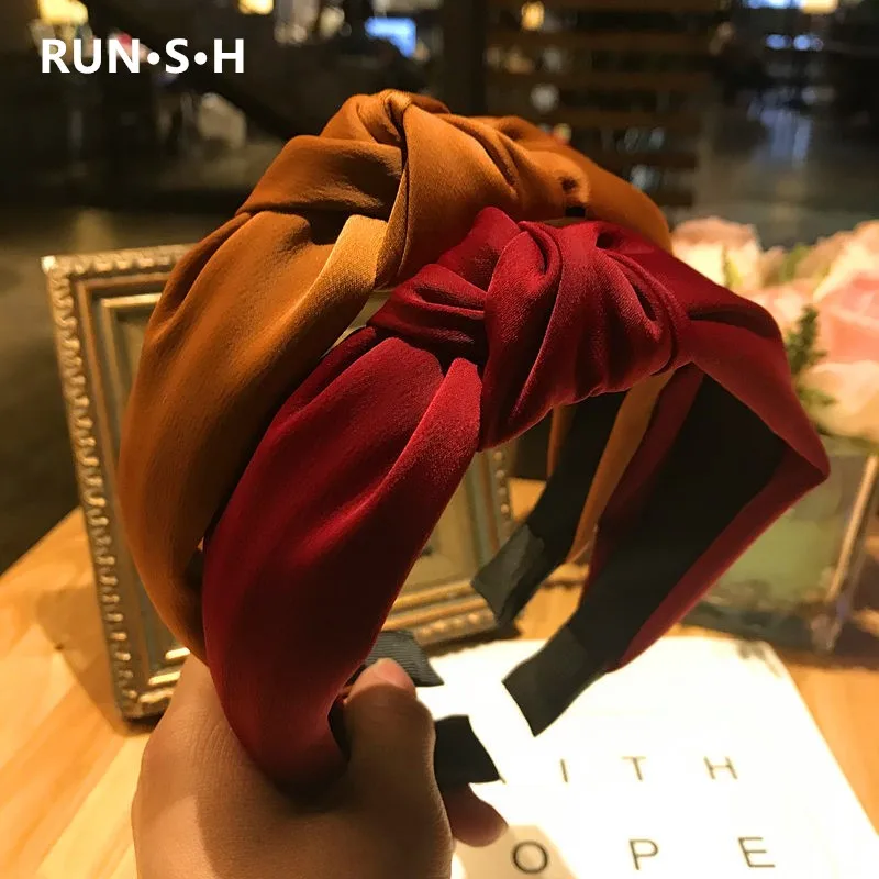 

Solid Colors Hair Knotted Hair Band for Women Headbands Hairbands Headwear Girls Hair Accessories Brand Designer Stripe Hairband