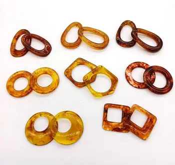 

Acetic Acid Resin Charms Pendant Geometric Shell Charms For DIY Jewelry Earrings Making Accessories