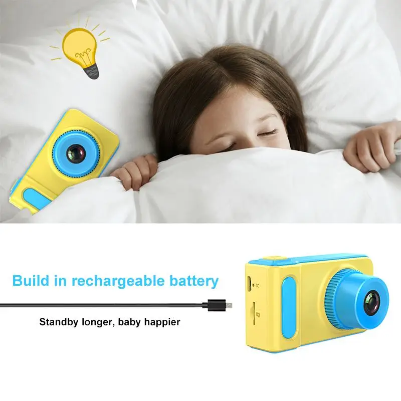 Mini Children Camera Kids Digital Camera Toy 1080p HD 2inch Large Screen Cute Camera Toy Children Birthday Gift Educational Toy