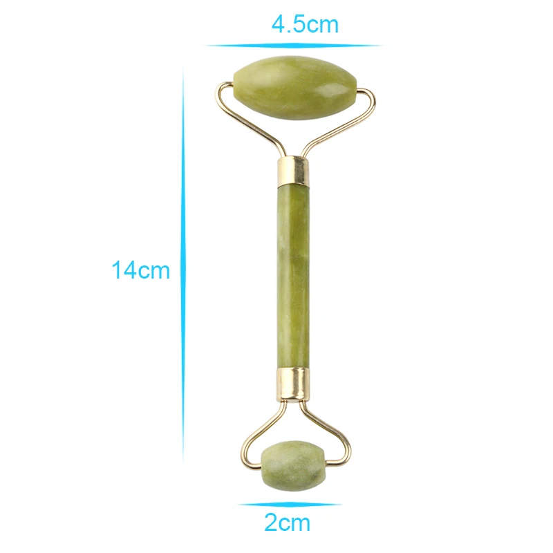 Массажный ролик для лица с двойной головкой, нефритовый массажер для похудения лица, массажер для головы, дропшиппинг/