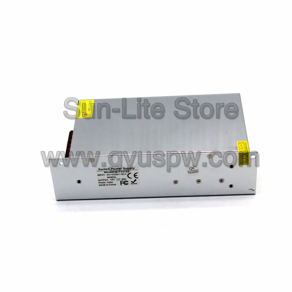 Источник питания DC12V 60A 720 Вт Светодиодный драйвер AC110V 220 В до 12 вольт адаптер питания свет трансформатор для светодиодных лент освещение CCTV