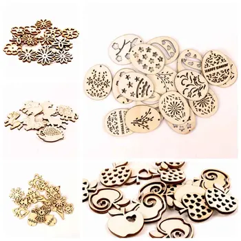 

Wooden Animal Leaves Painting Scrapbooking Embellishments Craft Handmade Home Decoration Accessories DIY MZ257