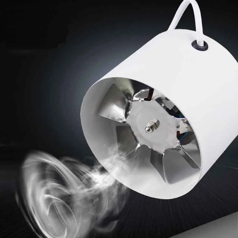 

4 Inline Duct Fan Booster Exhaust Blower Air Cooling Vent Metal Blades