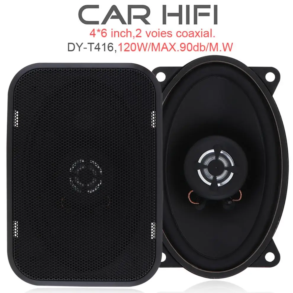 2шт 4*6 дюймов 120 Вт автомобильный HiFi коаксиальный динамик для двери автомобиля Авто Аудио Стерео полный диапазон частоты динамик s для автомобилей