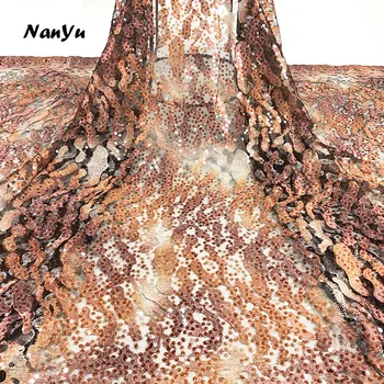 

High Quality 2020 Dress Tulle Lace Fabric Sequins Magic Colorful Embroidered Lace Fabric