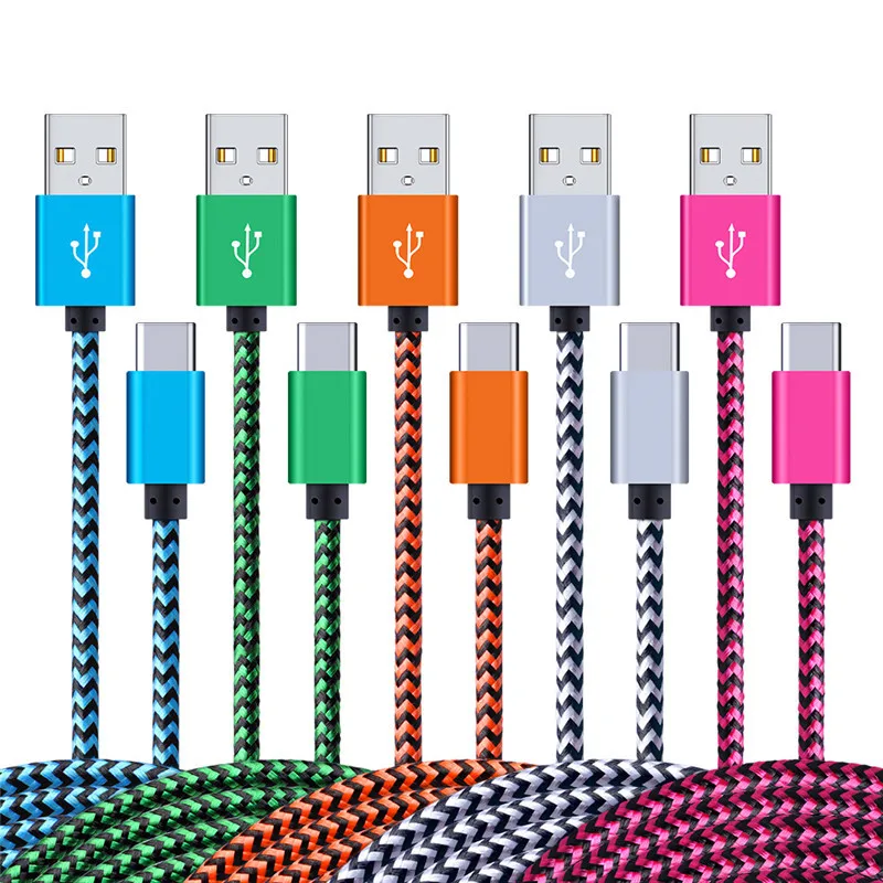 

Nylon USB Type c Cable Fast charging line adapter Short Type-c Charger Data Cord for Samsung Galaxy S10 S9 Plus xiaomi Huawei