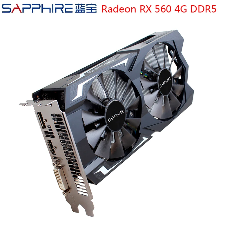 Cheap  SAPPHIRE AMD Gaming Graphics Card Radeon RX560 4GB 128bit GDDR5 PCI Desktop RX560D Video Card For G