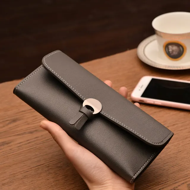 2020 Fashion Long Women Wallets High Quality PU Leather Women's Purse and Wallet Design Lady Party Clutch Female Card Holder 5