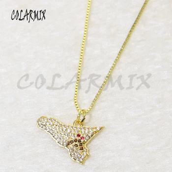 

8 Pcs tiny zircon pendant necklace zircon charms necklace wholesale Jewelry Gold color necklace for jewelry gift for lady 56030