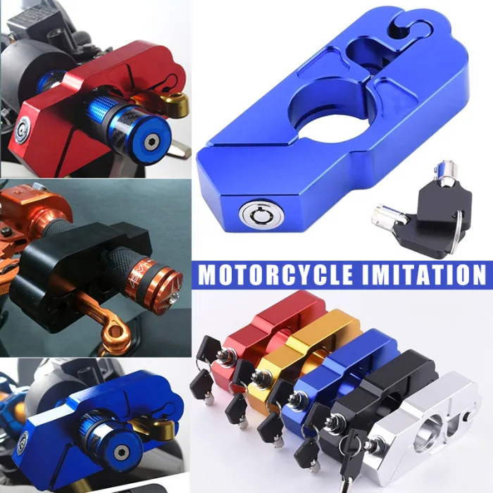 Motorcycle Handlebar Lock Brake Lever Grip Security Safety Anit-Theft Protection C44