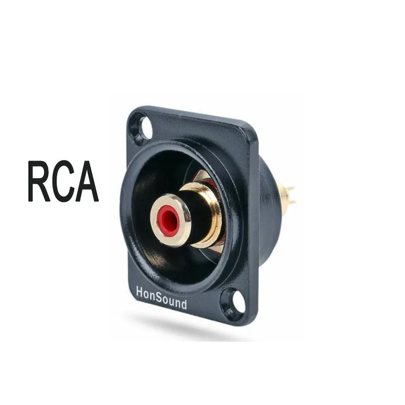 black panel RCA гнездо D-type Монтажная розетка сварочная панель динамик аудио RCA разъем - Цвет: black panel