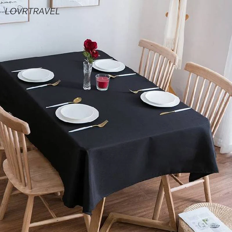 LOVRTRAVEL Solid Rectangular Tablecloth Black Camp Hotel Wedding Party Square Tablecloths Dining Table and Coffee Table Cover|Tablecloths| - AliExpress