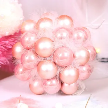 

Feather Christmas Ball Pendant Decorative Hanging Christmas Baubles Ornament