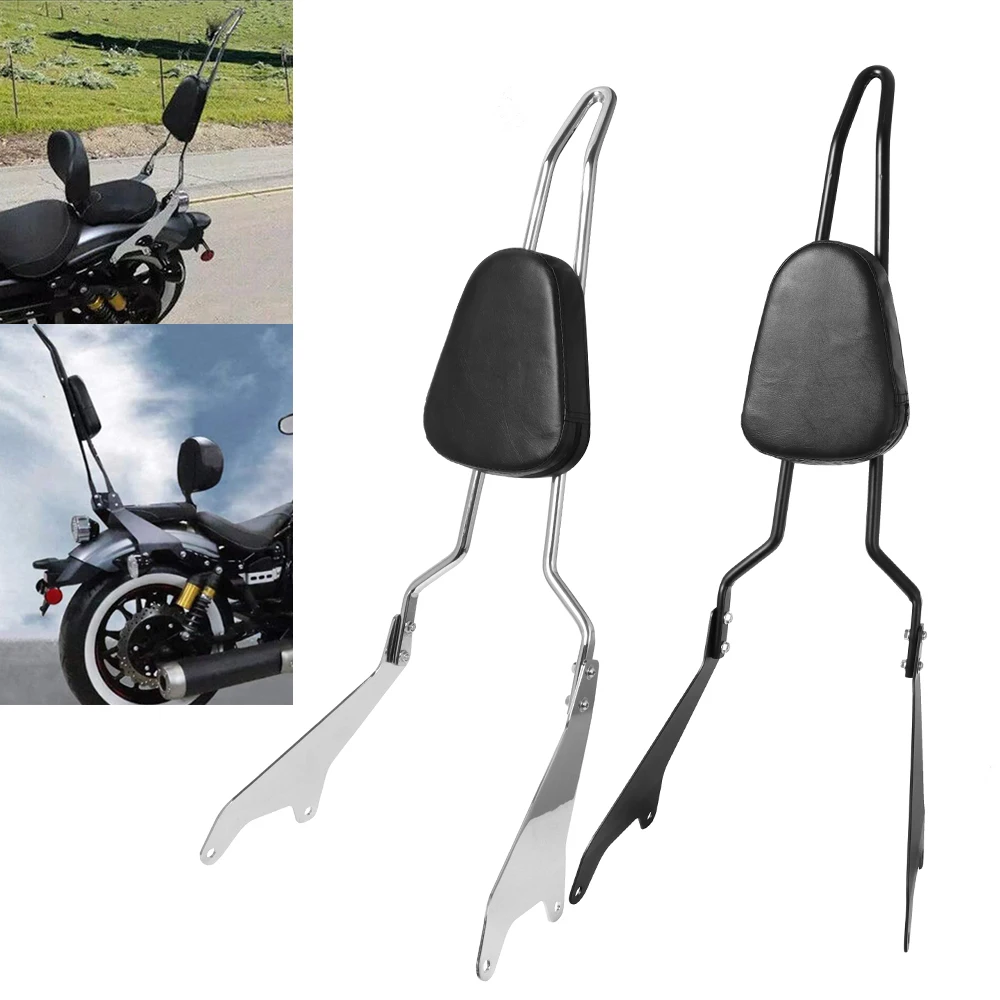 Motorcycle Chrome Detachable Rear Passenger Backrest Sissy Bar with Cushion Pad Fit for Yamaha