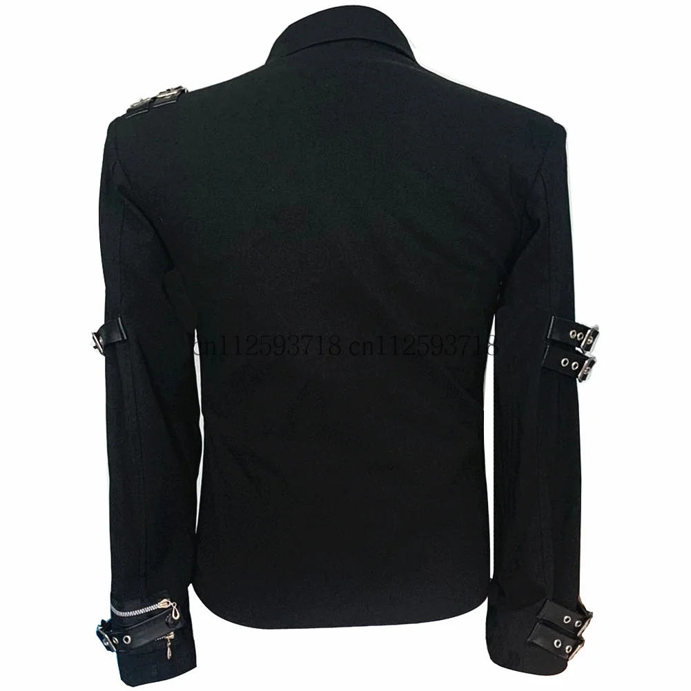 Impersonator Michael Who's BAD Concert Jacket with Punk Rivet Black Outwear 4