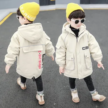 

Boy's cotton winter clothes 2020 new children's baby mid-length thick warm and velvet cotton clothes 1-7 years old