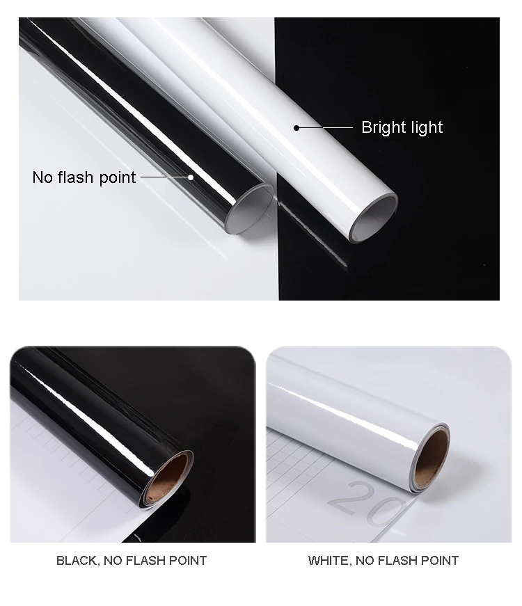 Description Picture 3 of itemHigh Glossy White DIY Decorative Film Matte Self-Adhesive Wallpaper Kitchen Cabinet Old Furniture Renovation Waterproof Stickers