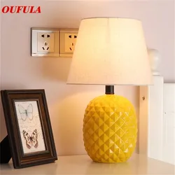 Lámparas de Mesa de cerámica de hadas para vestíbulo, escritorio de piña, tela moderna y Contemporáneo de lujo para sala de estar, oficina, cama creativa, Hotel