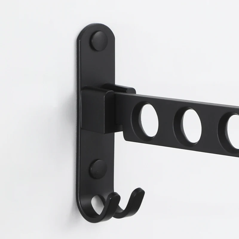 Waterproof Aluminum Multifunction Retractable Wall Mount Hanger Folding Clothes Hangers Clothes Towel Rack Indoor Space Saving 4