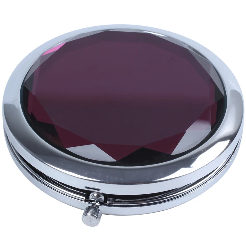Purple Компактное Карманное Хрустальное складное зеркало для макияжа - Цвет: Purple