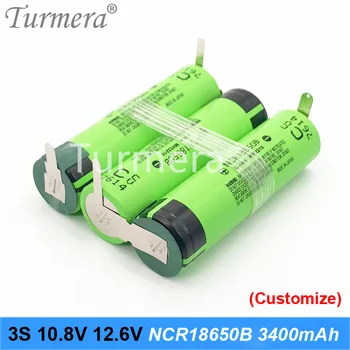 

12V 18650 Battery 3400mAh 6800mAh ncr18650b 12.6v 16.8v 21v battery for screwdriver shurik shura battery Pack 3s 4s 5s Soldering