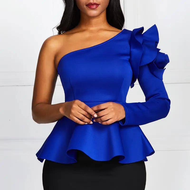 one arm ruffle top