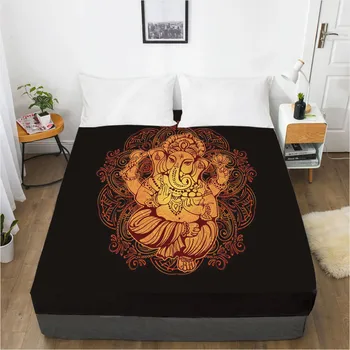 

3D Design Fitted Sheet Bed Mattress Fitted Cover Custom Design Bed Linens Sheets Bedsheet 137x190cm Black Home Texitle