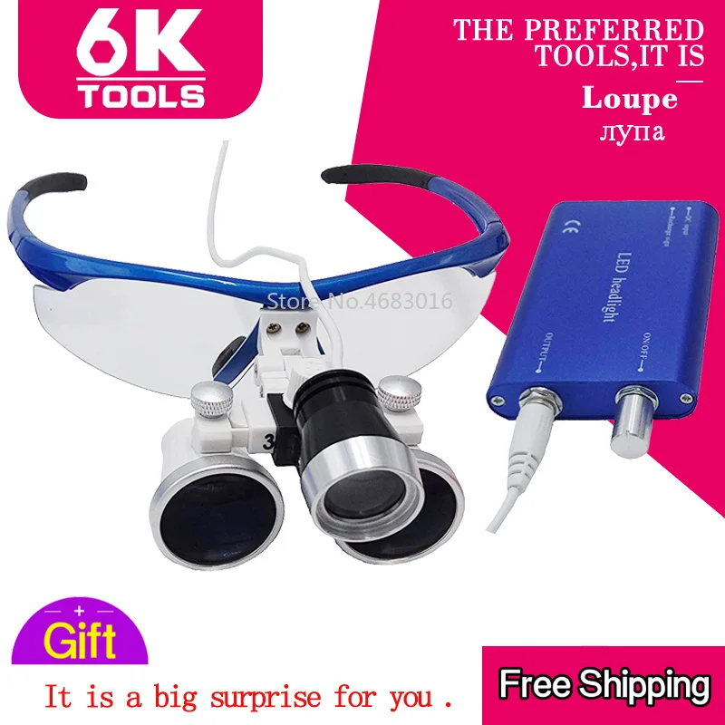 Magnifying Glass with Light Led Lights Dental Loupes Binocular Dentistry Frame 2020 Magnifier Lamp for Jewelry Surgical Loupes