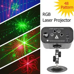 Мини лазерный проектор rgb 48 узор портативный лазерный свет для DJ сцены диско