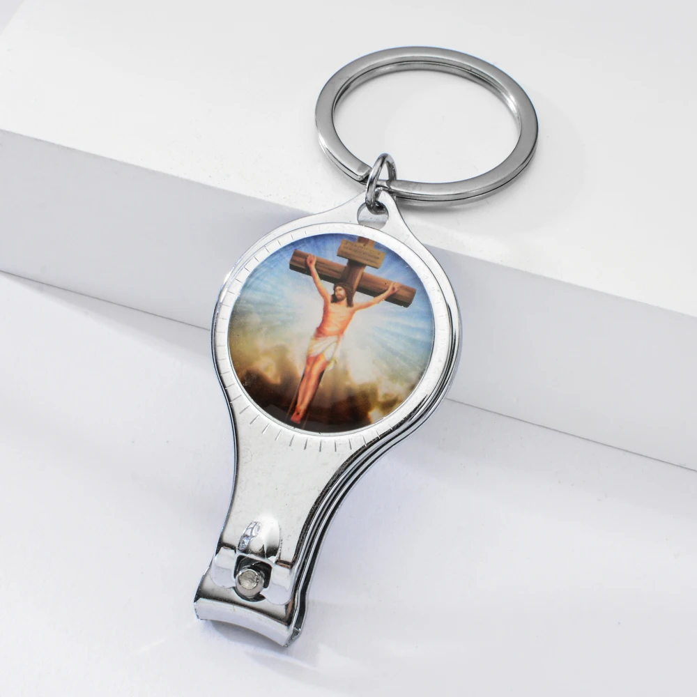 Vicney Christian брелок для ключей I Love Jesus Nail Clipper брелок с открывалкой для пива функциональный брелок подарок религиозный брелок для ключей
