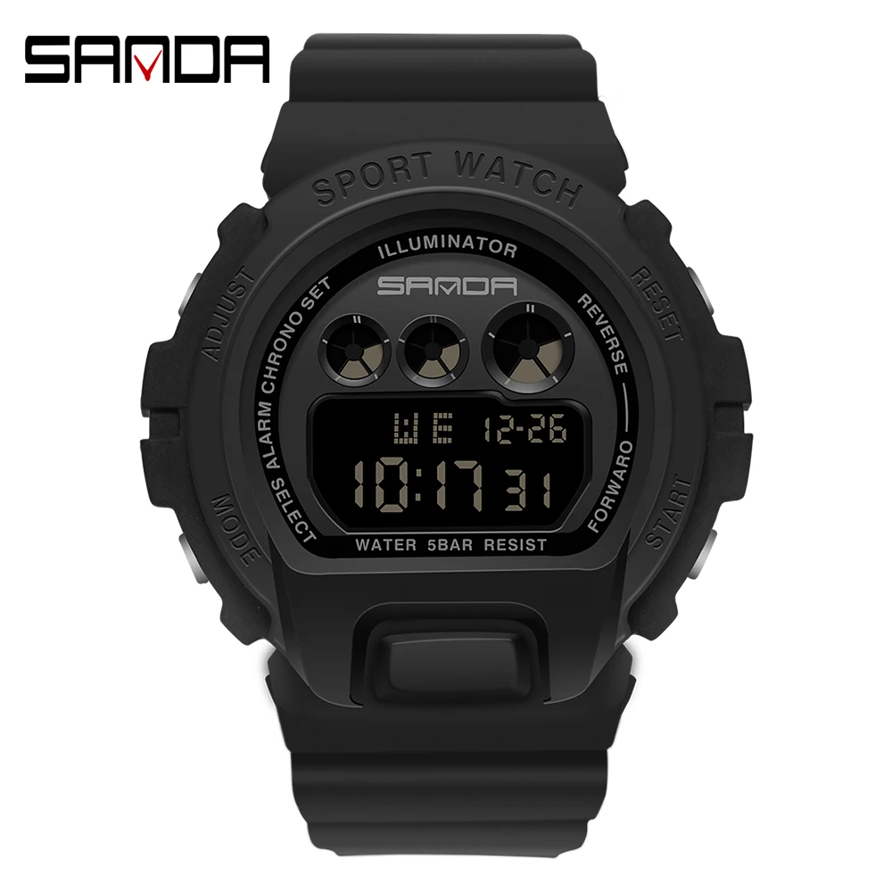 SANDA Fashion Sports Watch Men Women Professional Waterproof Military Watches Men's Retro Analog LED Digital clock 