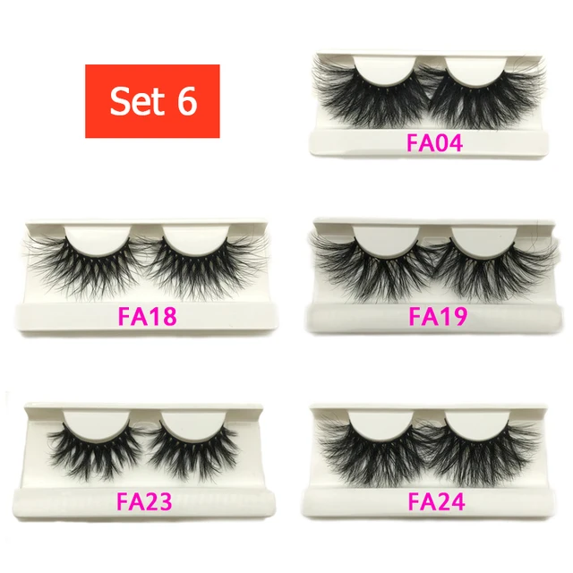 Resuable Mink Eyelashes 25mm Fluffy Lashes Wholesale Long Fake False Full Strip Eye Lashes In Bulk Vendor Supplier 10 Pairs set 6