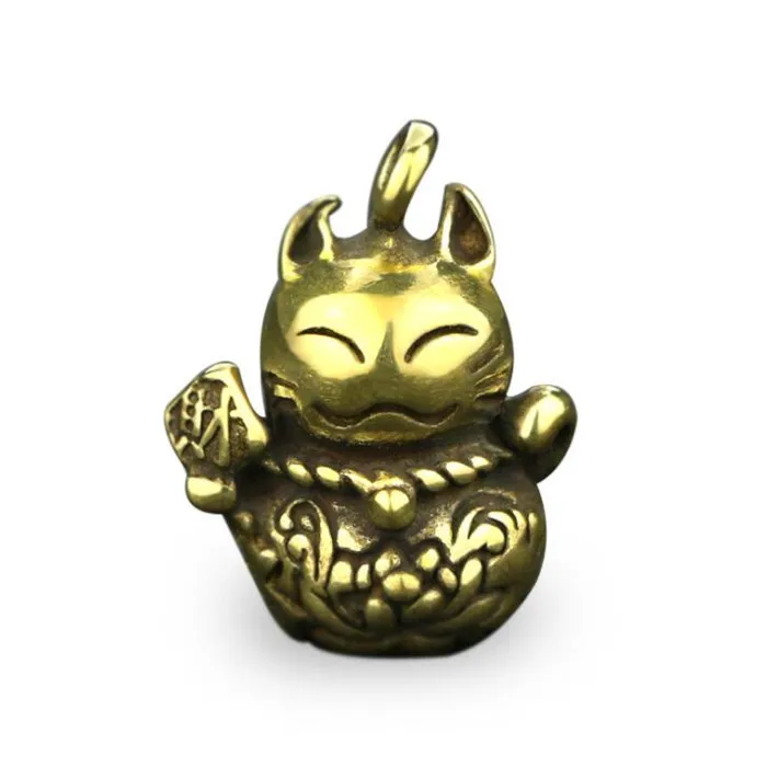 Fengshui винтажная ручная подвеска из чистой латуни с котом манэки Неко