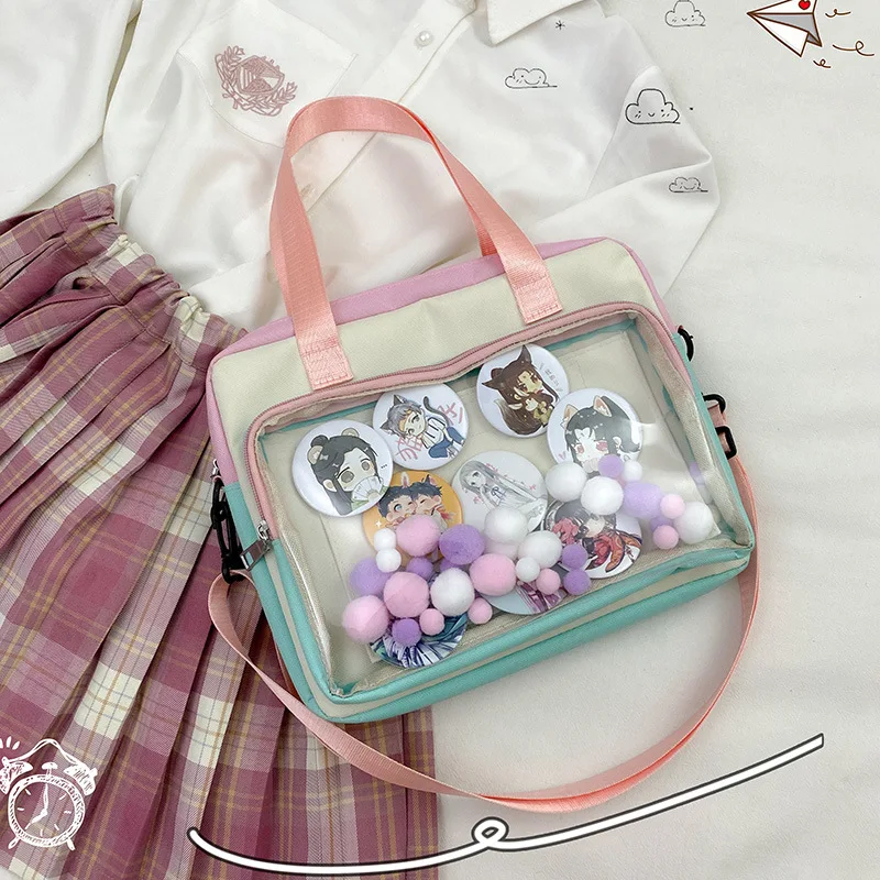 Borsa Itabag Trasparente Harajuku Con Pannello Espositivo Per Spille, Per Ragazze Adolescenti.