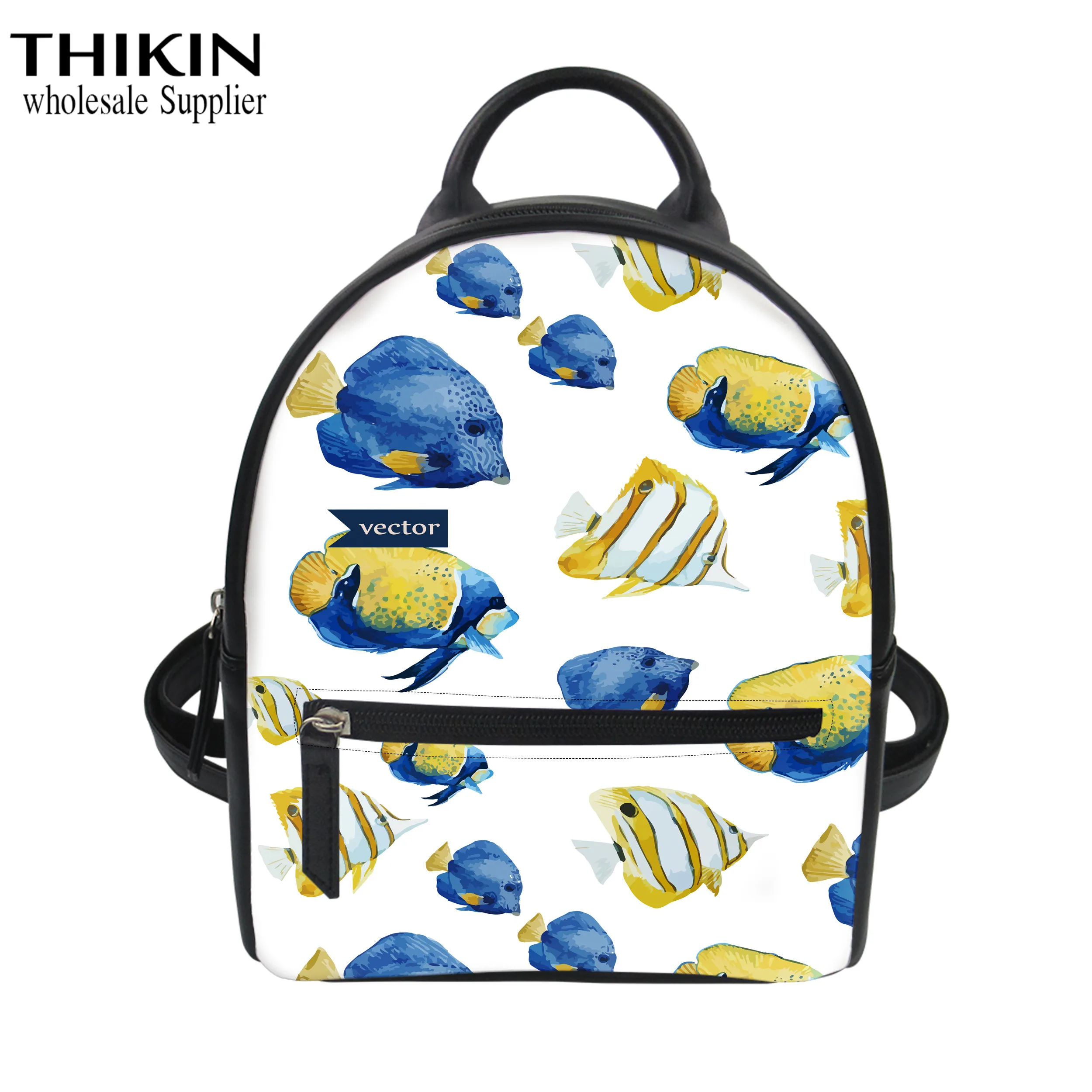 THIKIN подводный рыбок Для женщин PU мини рюкзак Для мужчин кожа Женский Mochila рюкзак сумка для девочек кошелек